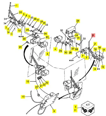 9707517 - Щетка 660мм стеклооч. передн. нижн. TJT9/St.